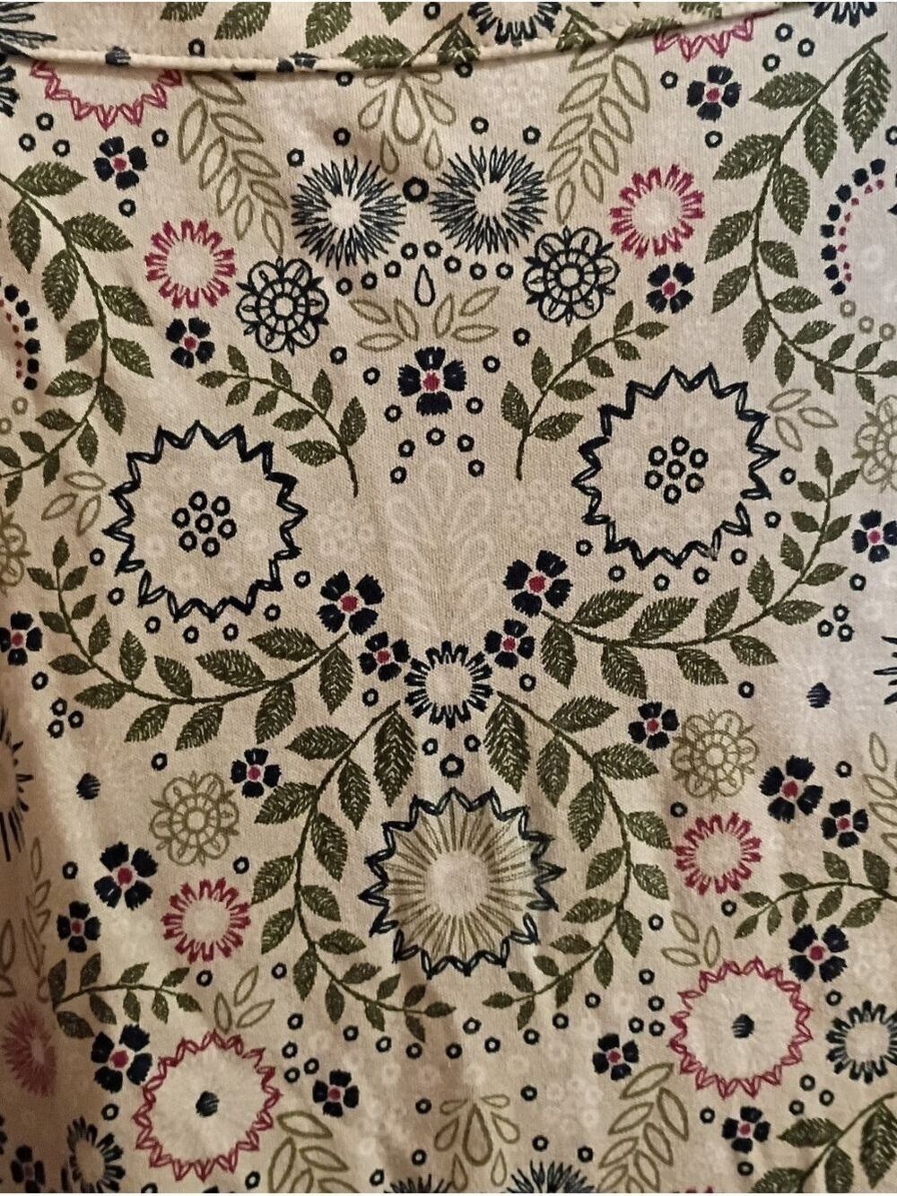 2/$10 Kim Rogers Cream Floral Print Long Sleeve Top Size 2x - Picture 3 of 6